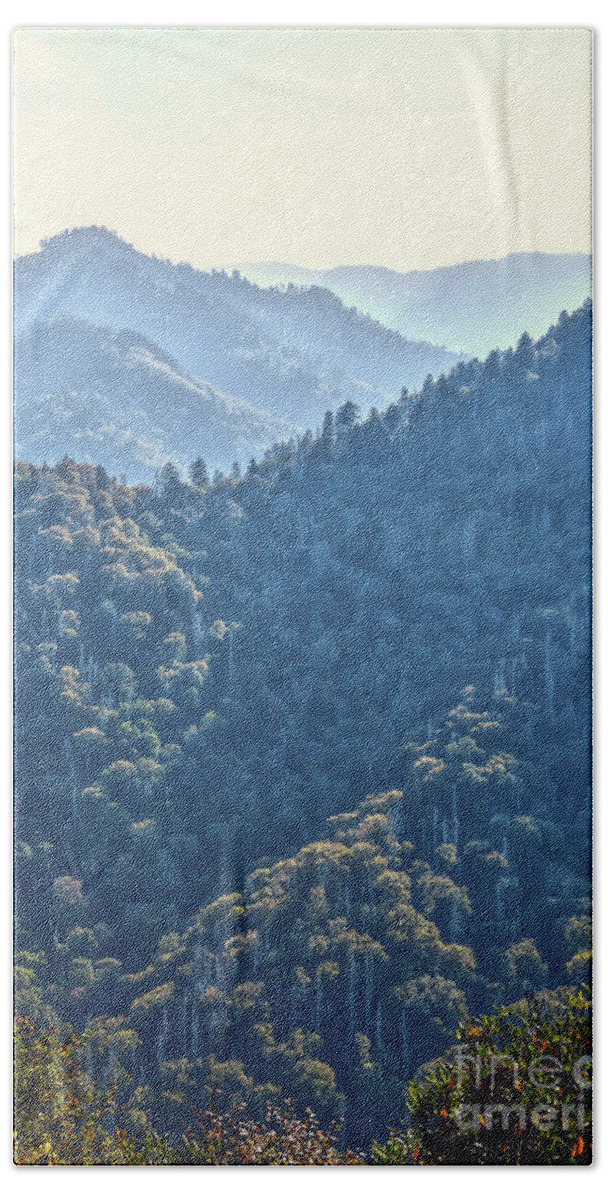Chimney Tope Bath Towel featuring the photograph The Smoky Mountains by Phil Perkins