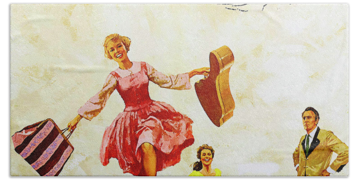 Sound Bath Towel featuring the painting ''The Sound of Music'', 1965, movie poster painting by Howard Terpning by Movie World Posters