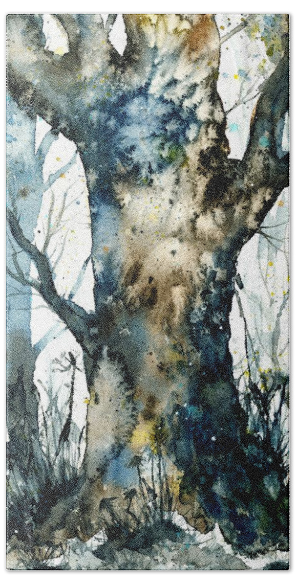 Tree Hand Towel featuring the painting The Tree. by Nataliya Vetter