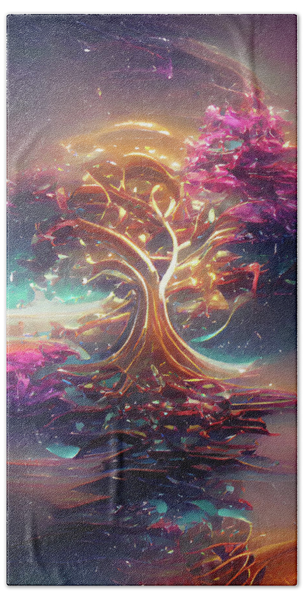 Tree Bath Towel featuring the digital art The Tree Of Life by Digital Art Cafe