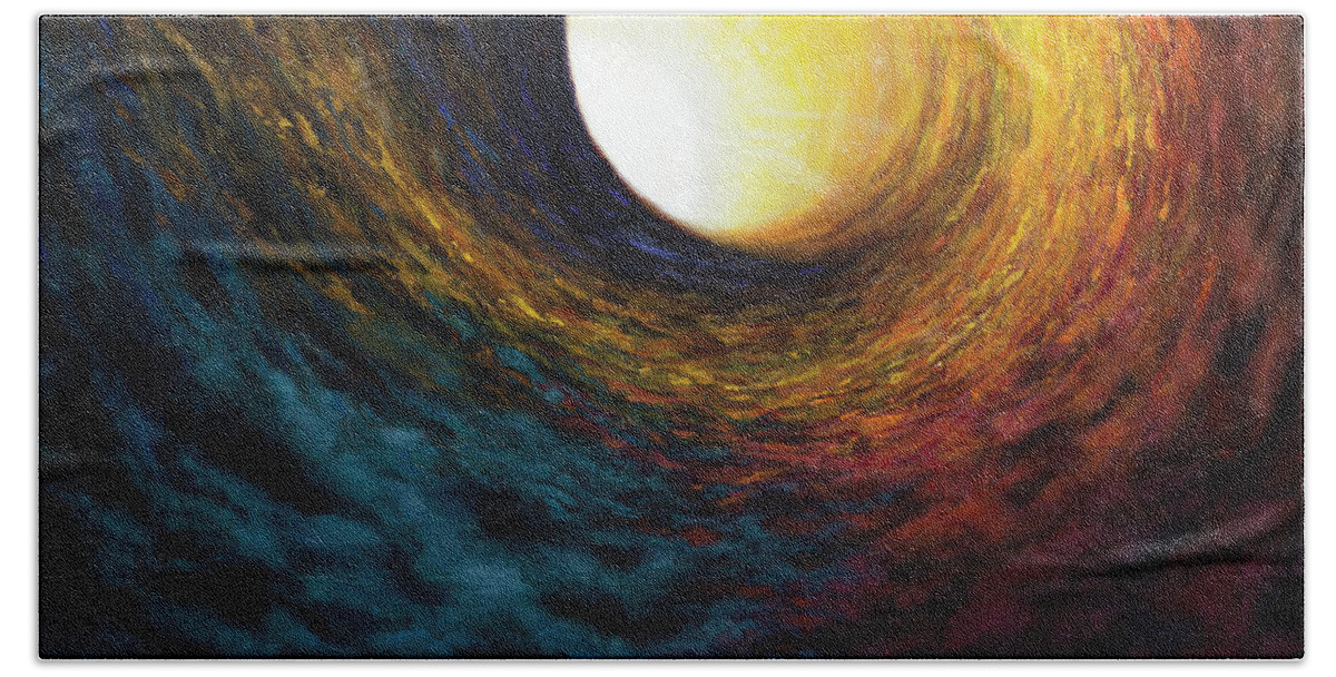 Abstract Art Hand Towel featuring the painting The Vortex by Kim Lockman