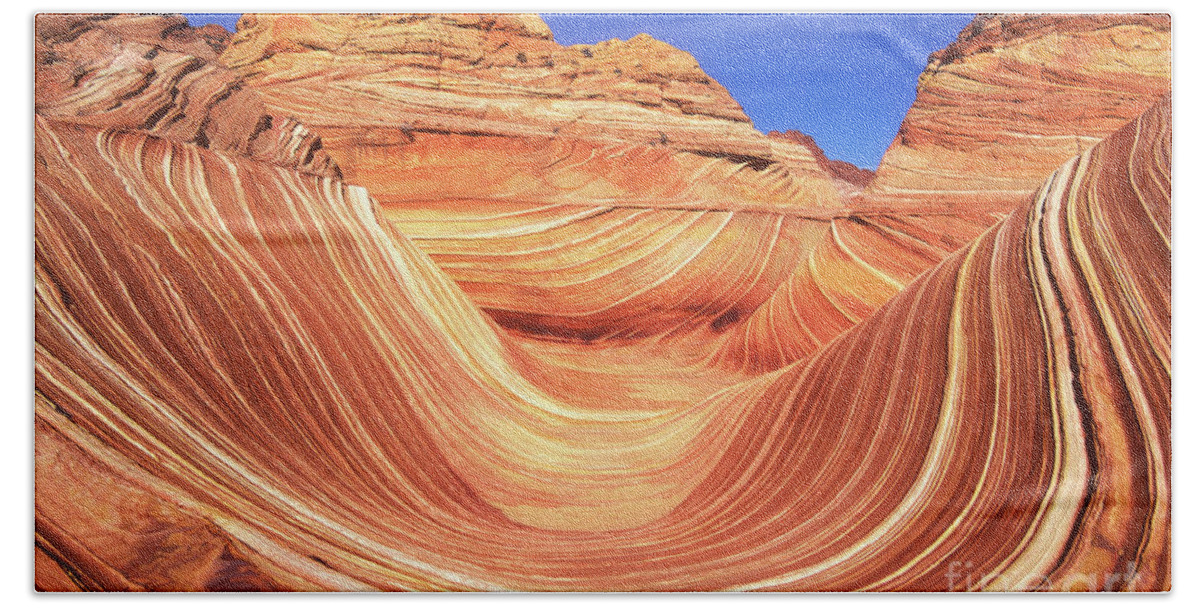 The Wave Bath Towel featuring the photograph The Wave, Coyote Butte, Arizona, USA by Neale And Judith Clark