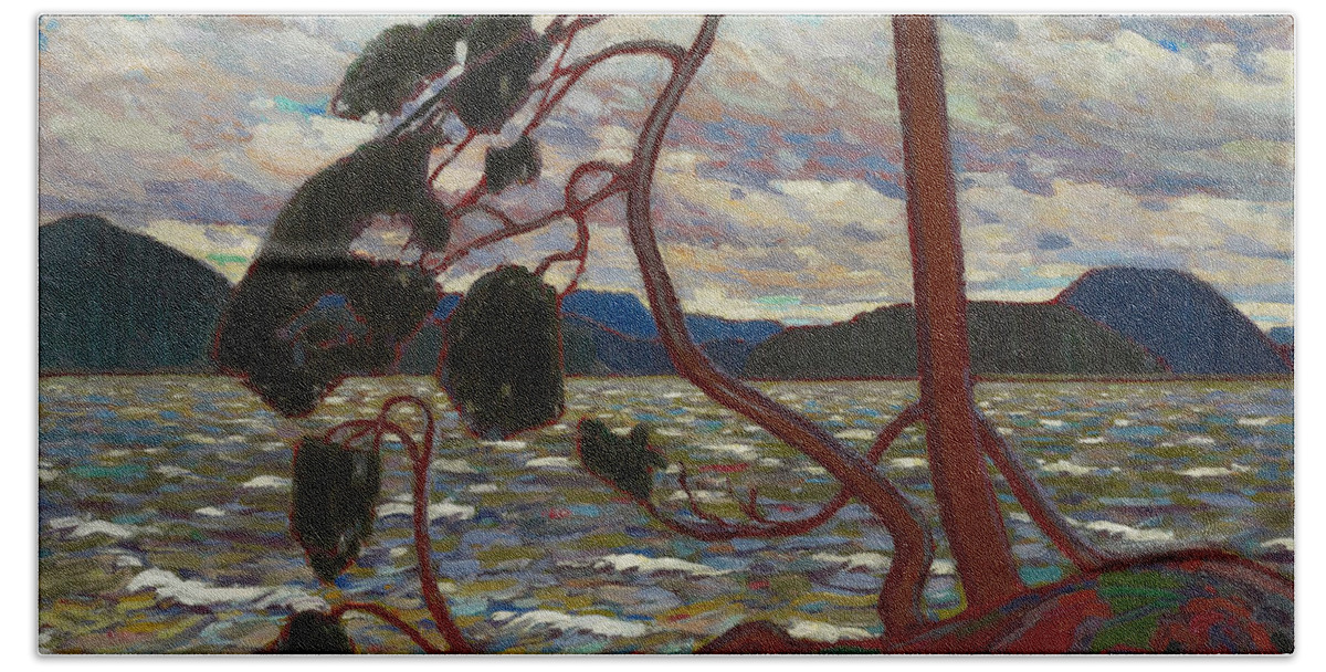 20th Century Art Bath Towel featuring the painting The West Wind, 1916-1917 by Tom Thomson
