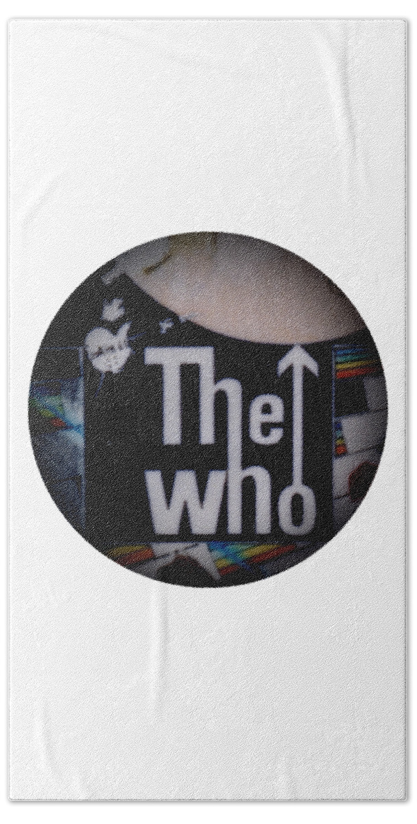The Who Bath Towel featuring the drawing The Who - 1960s Poster - detail by Sean Connolly