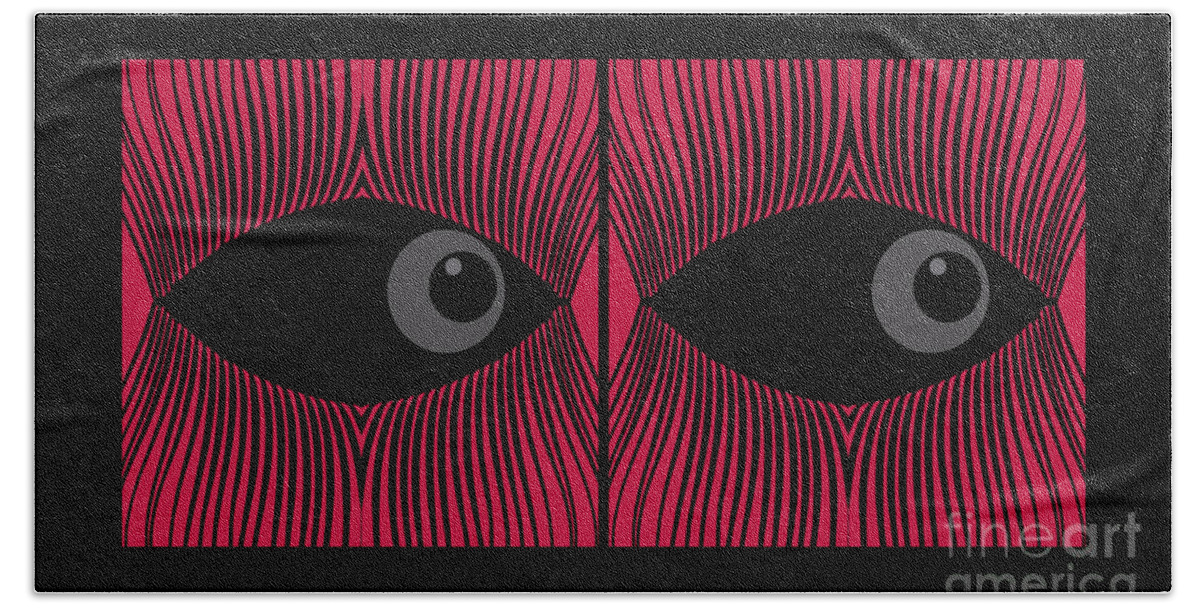 Eyes Bath Towel featuring the digital art Their eyes by Mehran Akhzari