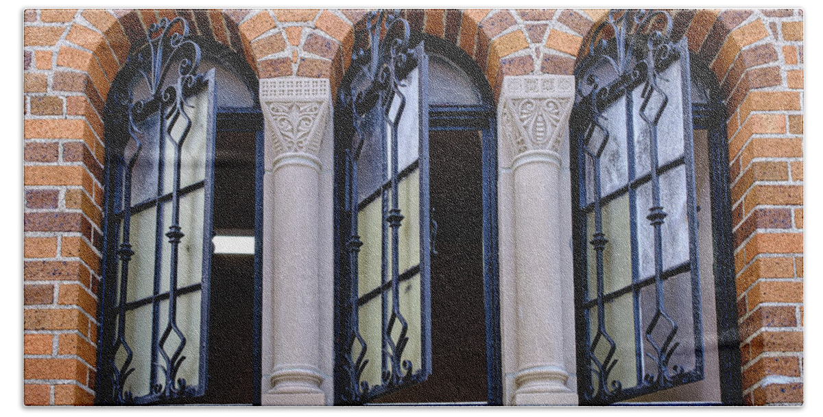 Fine Art Hand Towel featuring the photograph These Three Windows by Tony Locke
