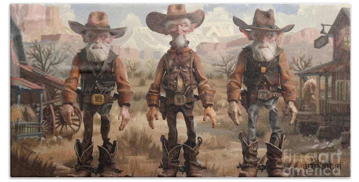 Cowboys Hand Towel featuring the photograph Three Cowpokes by David Arment