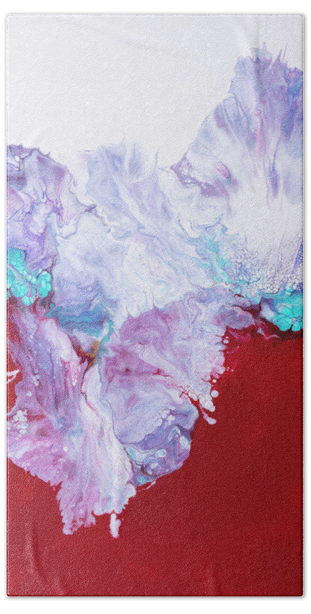 Abstract Bath Towel featuring the painting Three Sisters, Michelle by Darice Machel McGuire