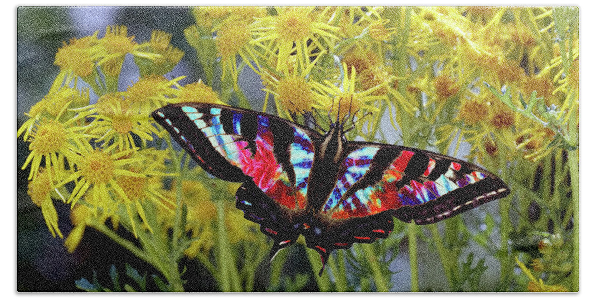 Butterflies Bath Towel featuring the photograph Tie-Dye Butterfly #3 by Ben Upham III