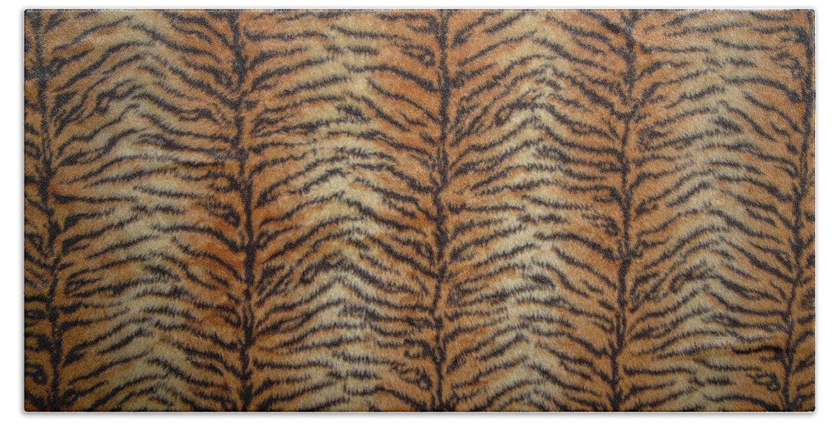 Tiger stripes big cat fur pattern animal print Bath Towel by Tom Conway -  Pixels