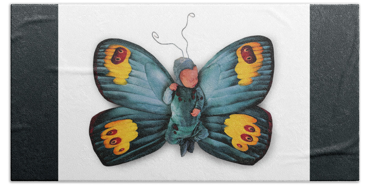Butterfly Hand Towel featuring the photograph Tiny Butterfly #7 by Anne Geddes