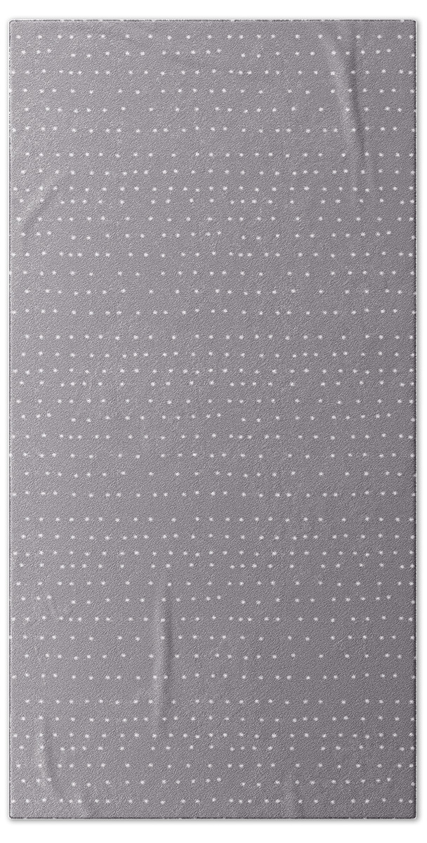 Pattern Bath Towel featuring the digital art Tiny White Dots On Gray by Ashley Rice