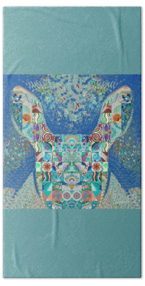 Tjod Wild Hare By Helena Tiainen Bath Towel featuring the painting TJOD Wild Hare 2 by Helena Tiainen