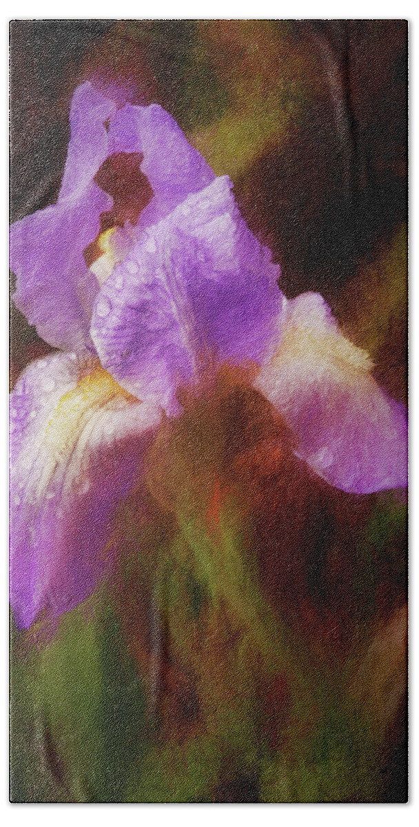 Flower Bath Towel featuring the photograph To Dance With Iris Again by Ola Allen