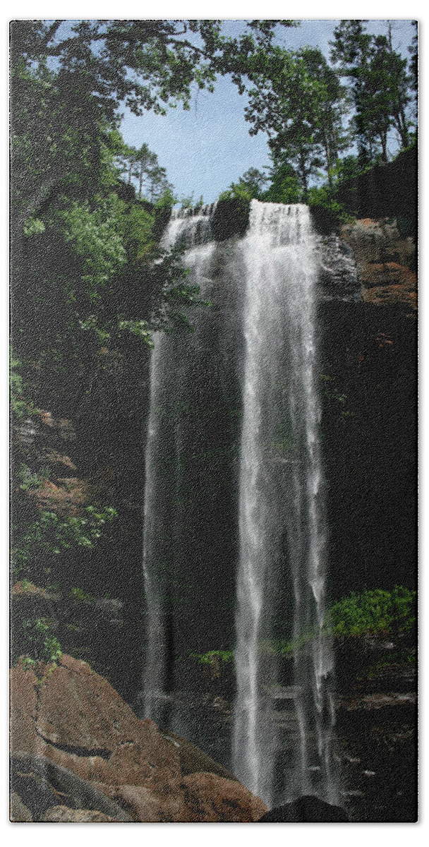 Toccoa Hand Towel featuring the photograph Toccoa Falls in Georgia by Cathy Harper