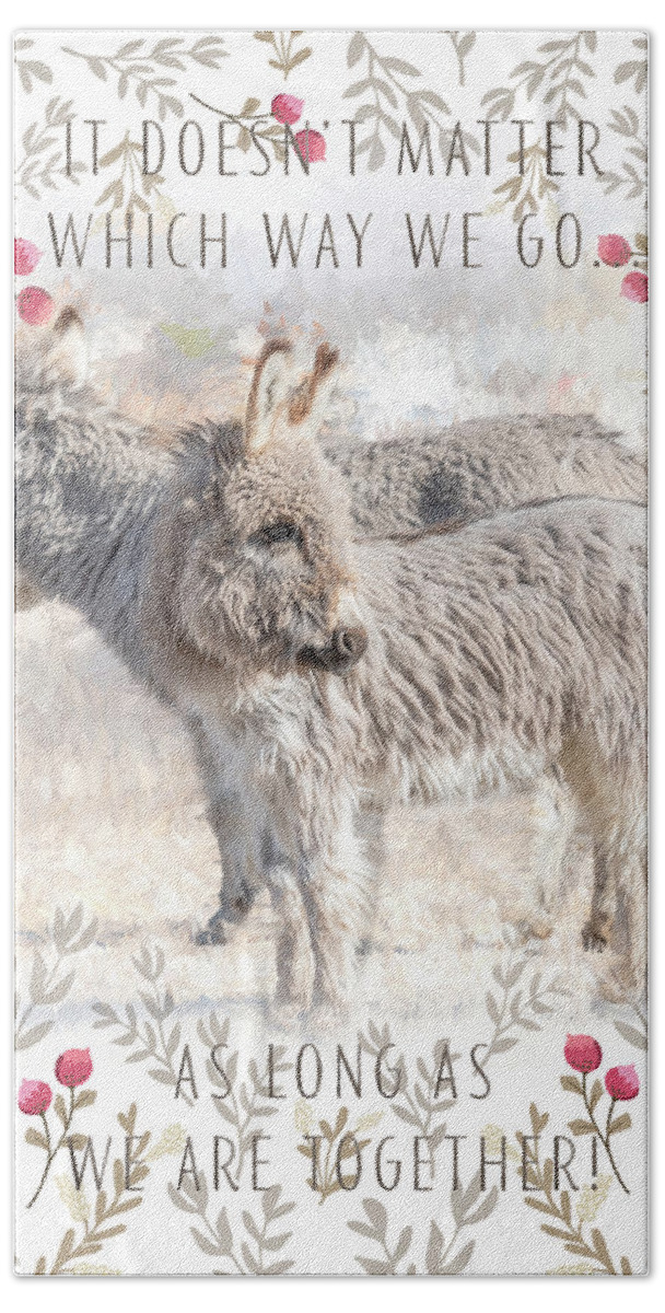 Donkey Bath Towel featuring the photograph Together We Are Strong by Jennifer Grossnickle
