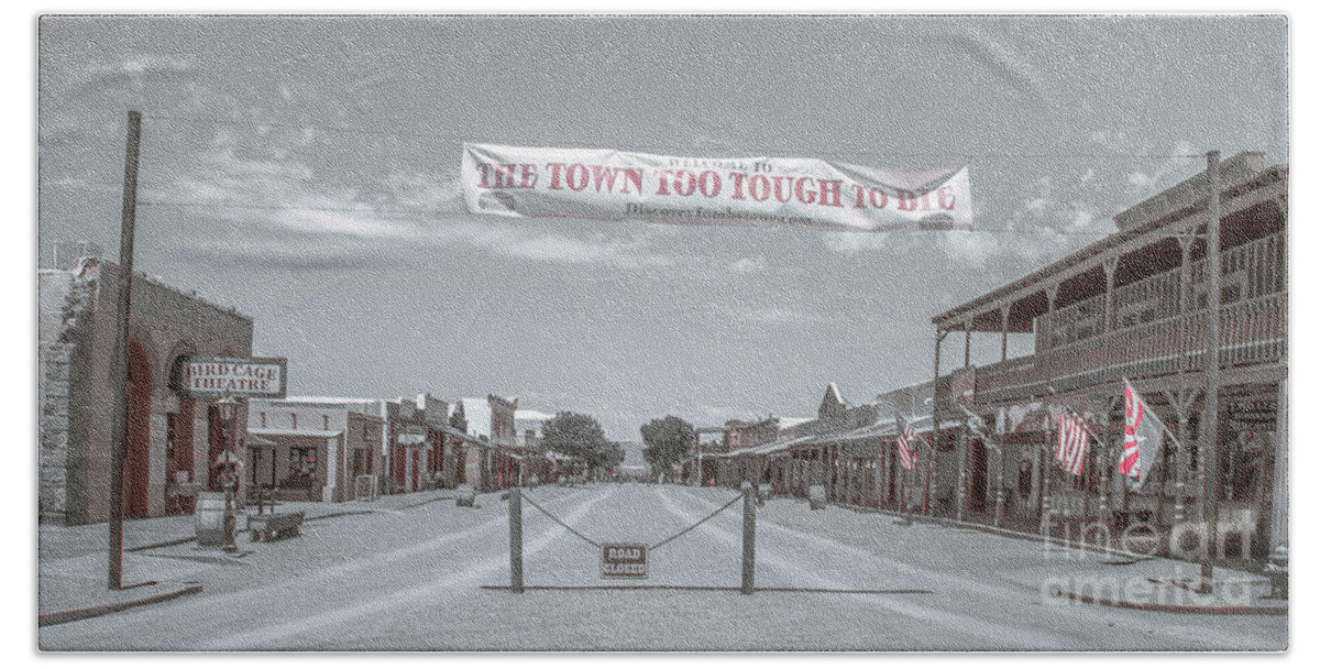 Tombstone Hand Towel featuring the photograph Tombstone Arizona by Darrell Foster
