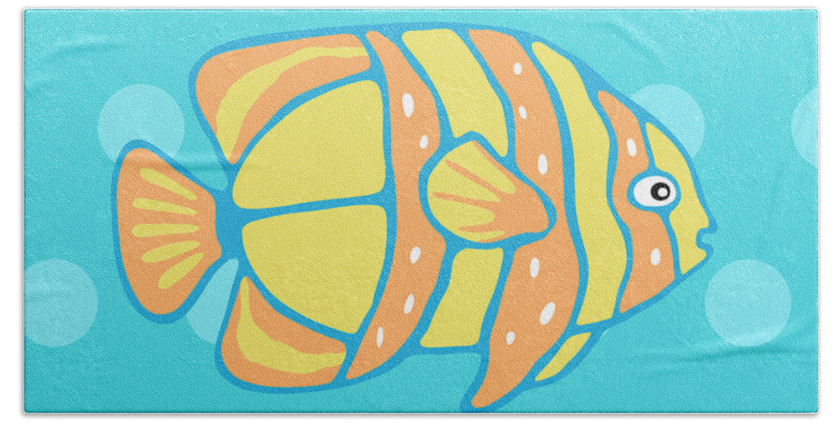 Fish Bath Towel featuring the painting Too Cool For School I by Nikita Coulombe