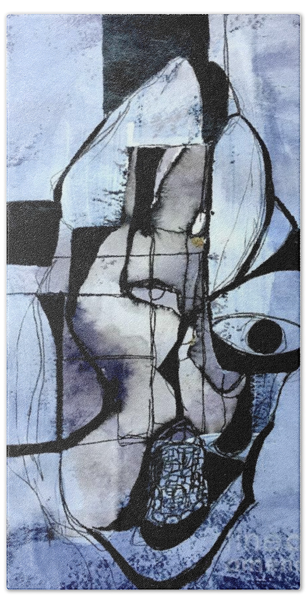 Abstract Art Bath Towel featuring the drawing Untitled #1 by Jeremiah Ray
