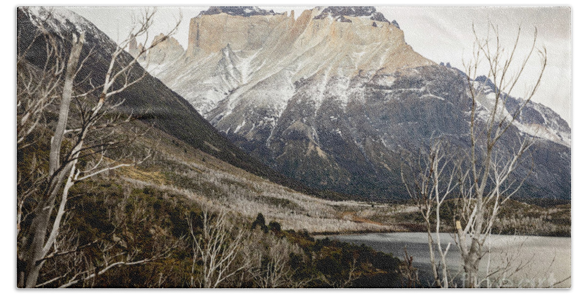 Patagonia Bath Towel featuring the photograph Torres del Paine by Erin Marie Davis