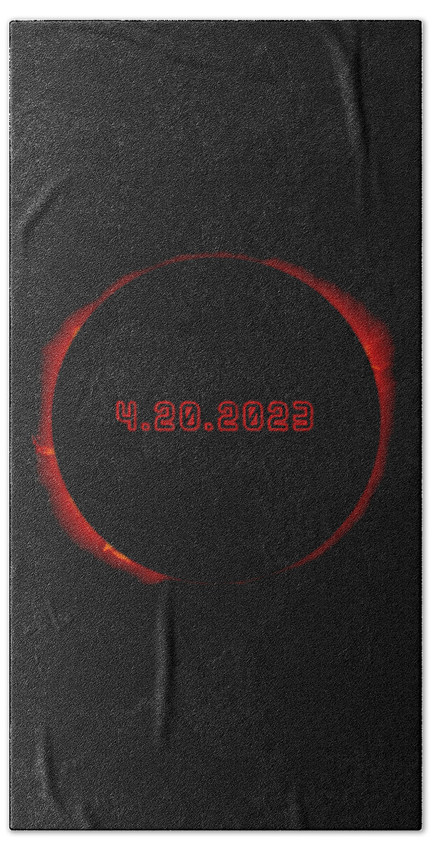 Cool Bath Towel featuring the digital art Total Solar Eclipse April 20 2024 Totality by Flippin Sweet Gear