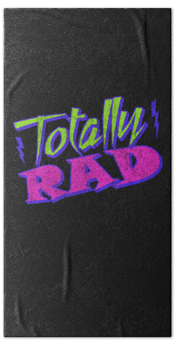 Funny Hand Towel featuring the digital art Totally Rad Retro 80s by Flippin Sweet Gear