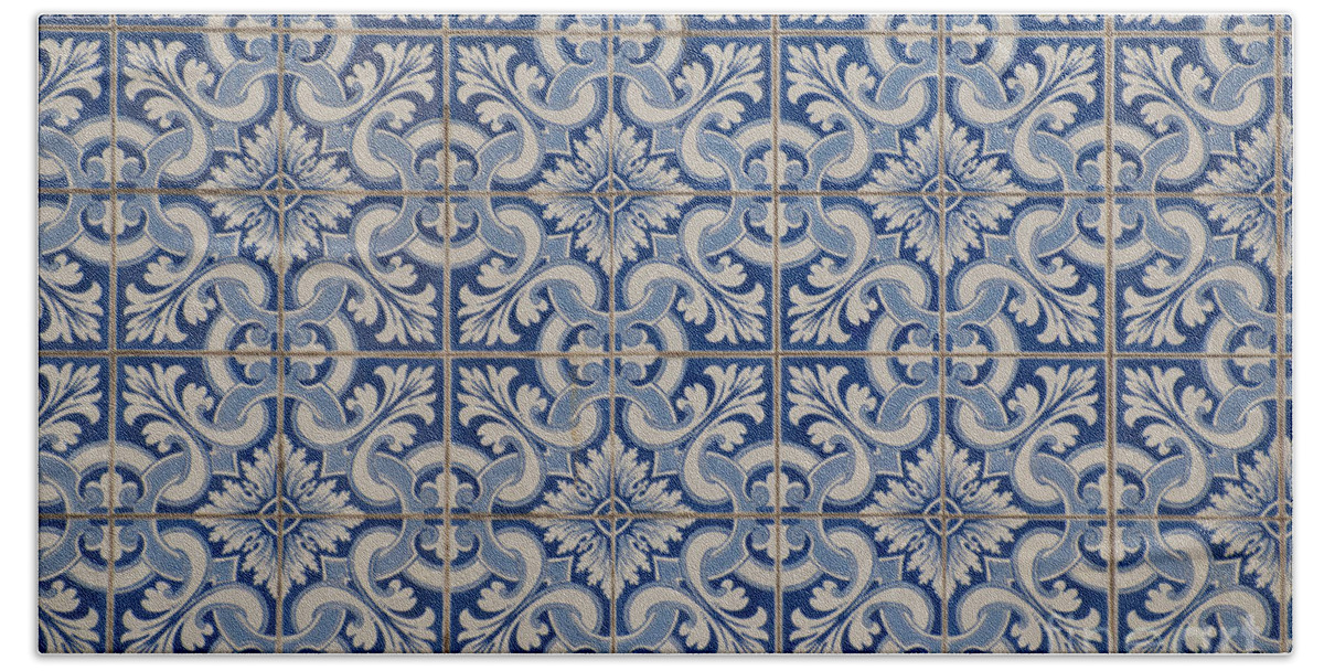 Blue Hand Towel featuring the photograph Traditional Portuguese tiles l6 by Ilan Rosen