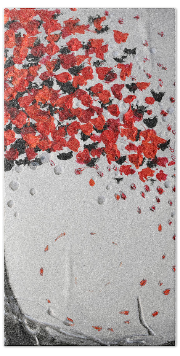 Red Poppies Hand Towel featuring the painting Tree Full of Wishes by Amanda Dagg