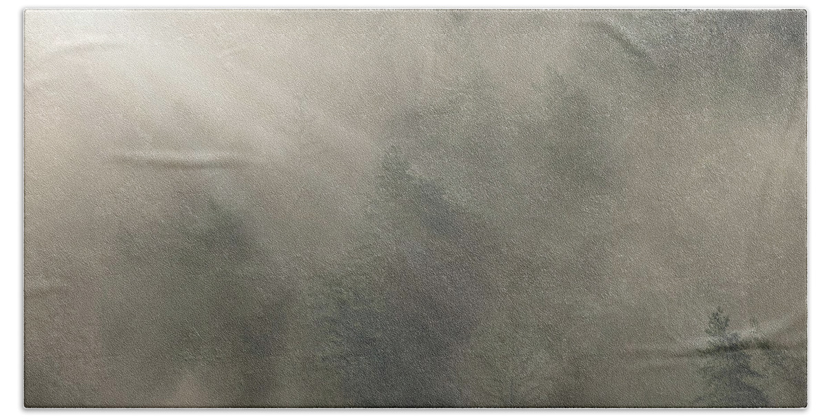 Trees Bath Towel featuring the photograph Trees in morning fog by Joana Kruse