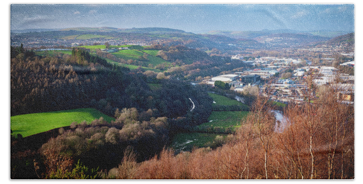 Treforest Industrial Estate Hand Towel featuring the photograph Treforest Estate by Gavin Lewis