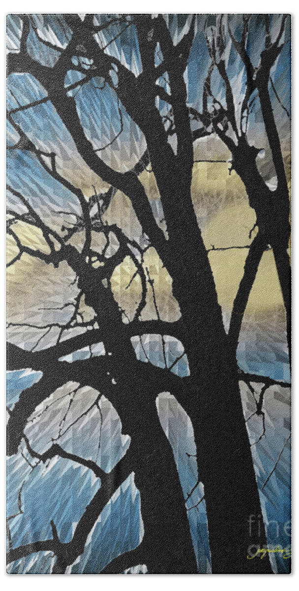 Tree Hand Towel featuring the photograph Trio in the Moonlight by Jacqueline Shuler