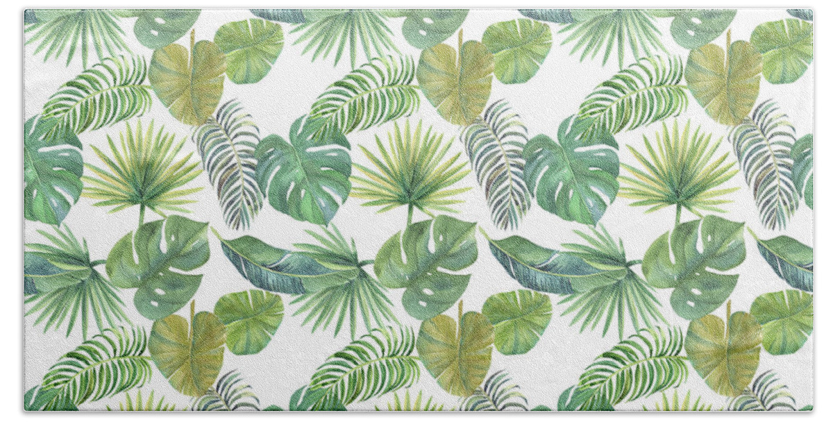 Tropical Bath Towel featuring the painting Tropical Beauty A by Jean Plout