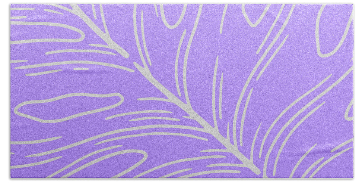 Purple Bath Towel featuring the digital art Tropical Purple Leaf by Christie Olstad