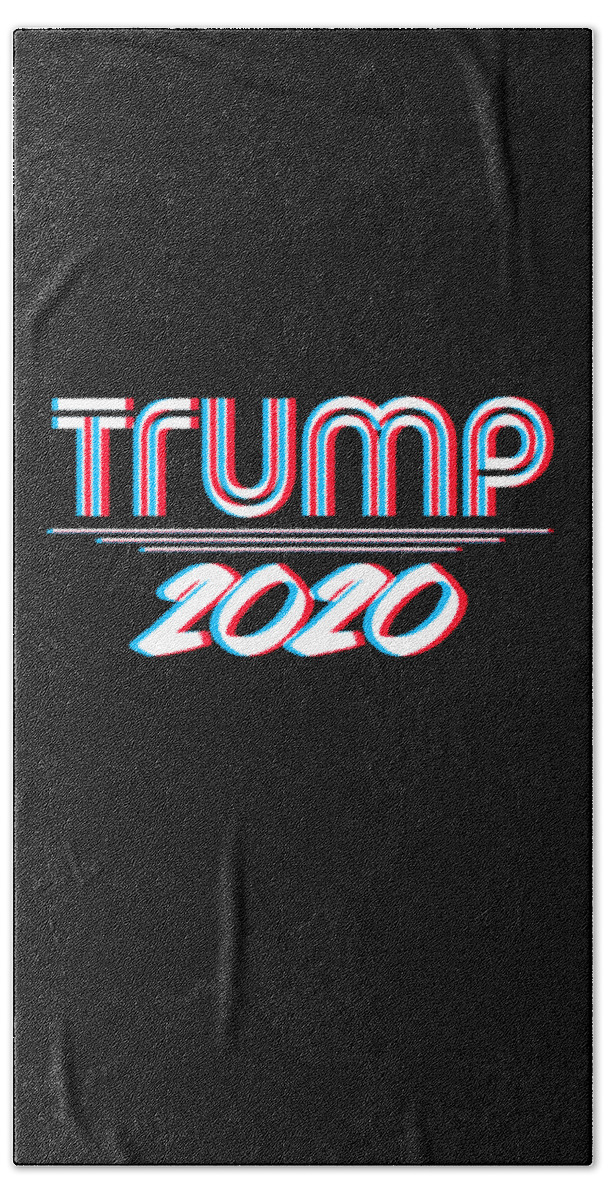 Republican Bath Towel featuring the digital art Trump 2020 3D Effect by Flippin Sweet Gear