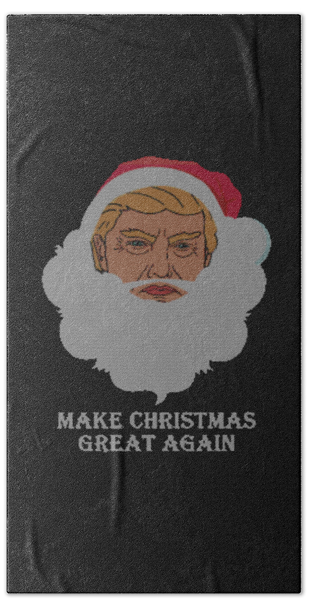 Christmas 2023 Hand Towel featuring the digital art Trump Make Christmas Great Again Ugly Christmas by Flippin Sweet Gear
