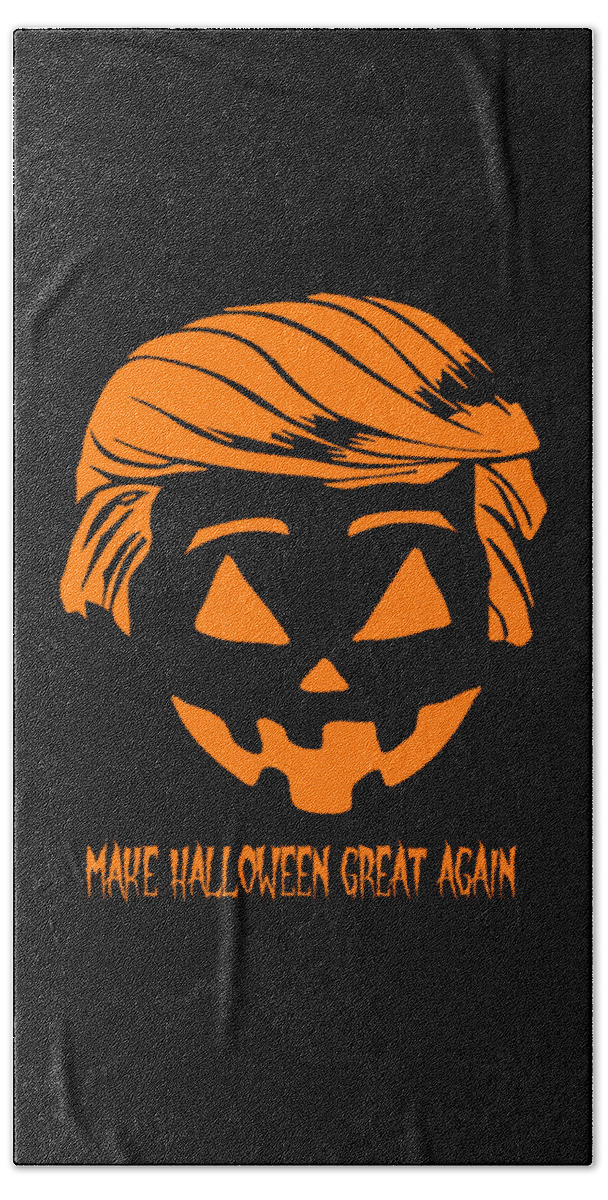 Cool Hand Towel featuring the digital art Trumpkin Make Halloween Great Again by Flippin Sweet Gear