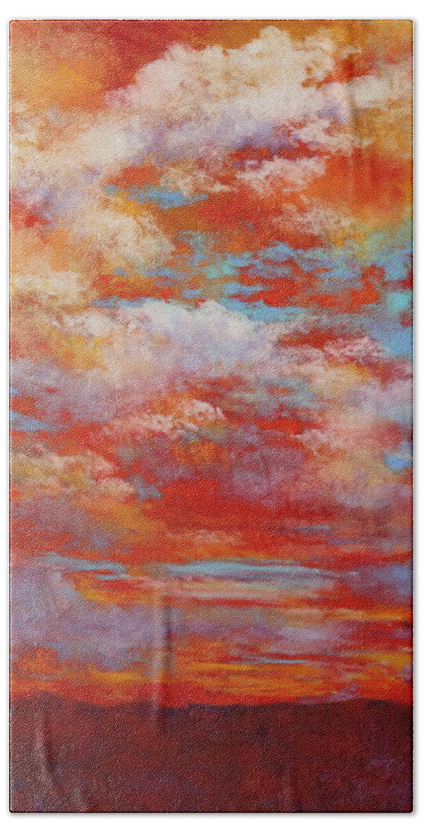 Southwest Bath Sheet featuring the pastel Tucson Sunset 2 by M Diane Bonaparte