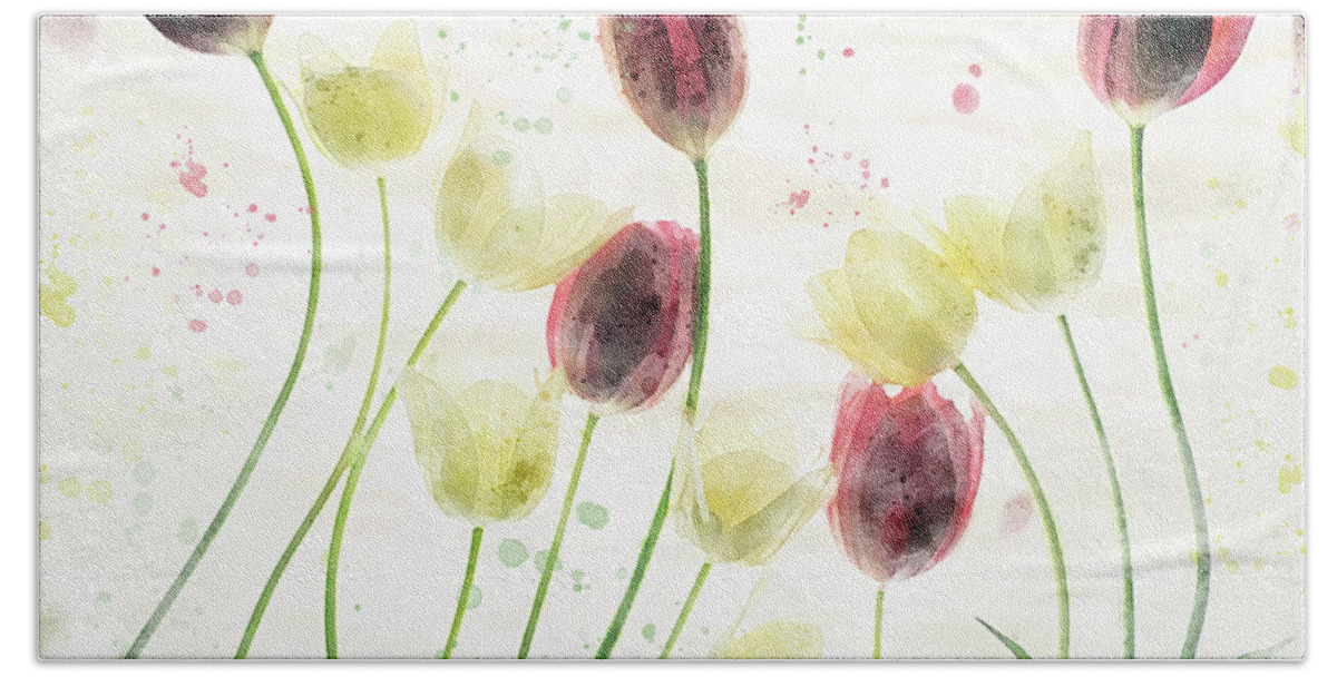 Tulips Bath Towel featuring the photograph Tulips in the Garden by Rebecca Cozart