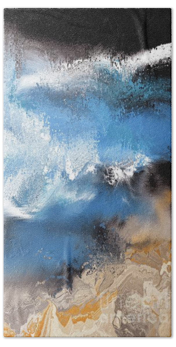 Abstract Bath Towel featuring the digital art Turbulence by Lois Bryan