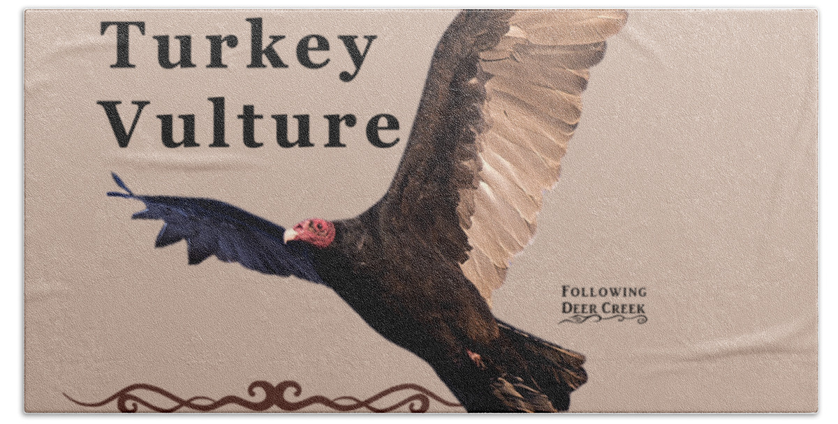 Turkey Vulture Bath Towel featuring the digital art Turkey Vulture Cathartes aura by Lisa Redfern