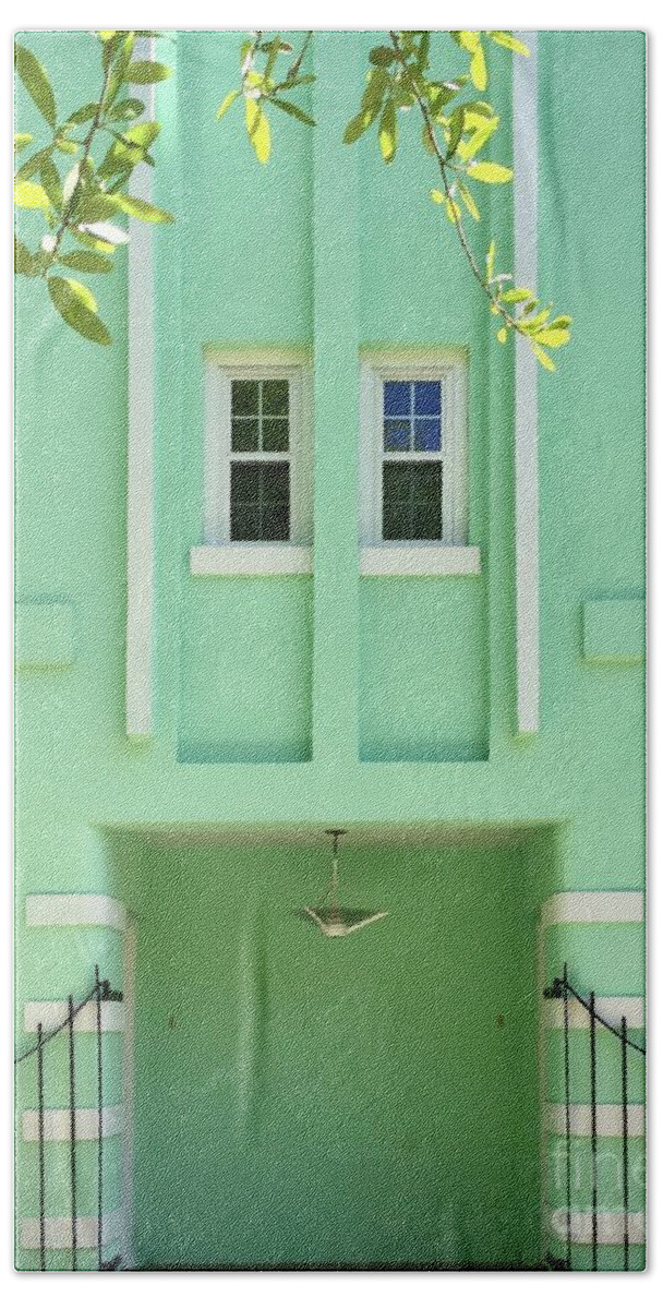Turquoise House Bath Towel featuring the photograph Turquoise House by Flavia Westerwelle