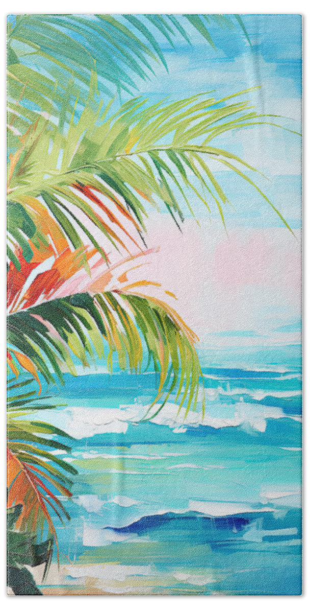 Tropical Art Hand Towel featuring the painting Turquoise Waters Art by Lourry Legarde