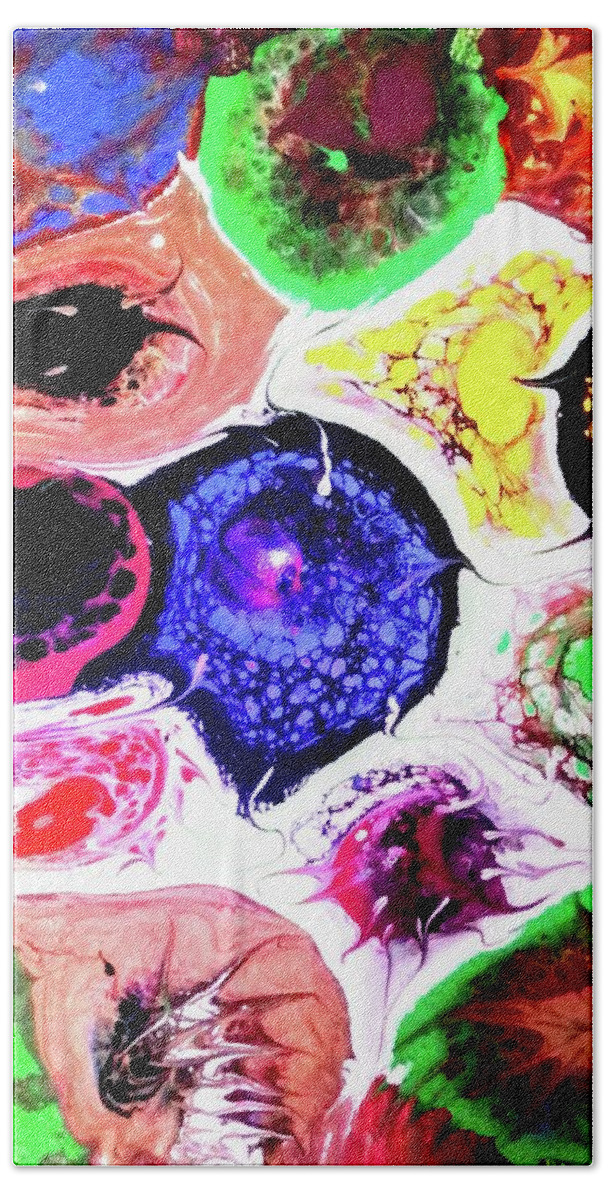 Colres Bath Towel featuring the painting Turtle Shell by Anna Adams