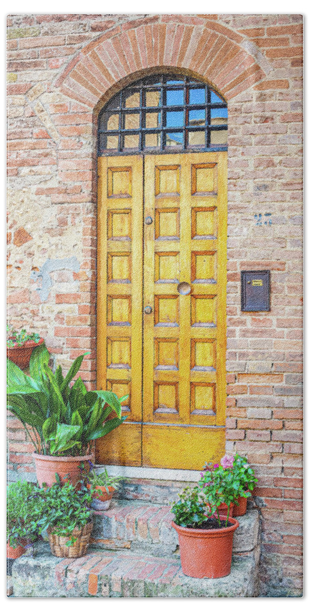 Italy Bath Towel featuring the photograph Tuscan Door by Marla Brown