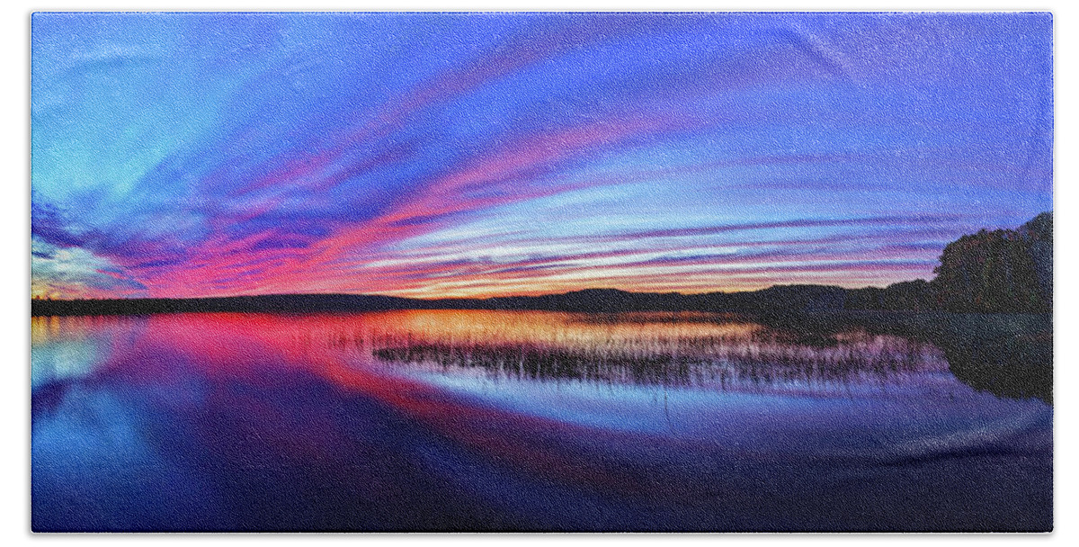 Maine Scenic Bath Towel featuring the photograph Twilight Burn by ABeautifulSky Photography by Bill Caldwell