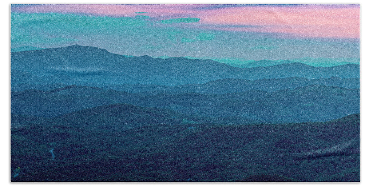 Blue Ridge Mountains Bath Towel featuring the photograph Twilight by Melissa Southern