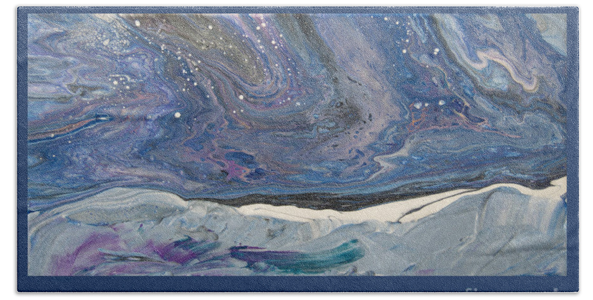 Christmas-card Snowfall -snow Expressionist-snow-scene Winter Bath Towel featuring the painting Twilight Snowfall 7460 by Priscilla Batzell Expressionist Art Studio Gallery