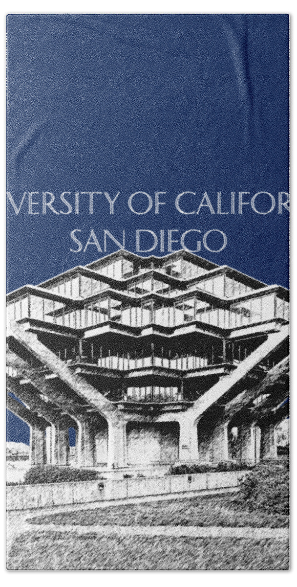 University Of California San Diego Bath Towel featuring the digital art UC San Diego Navy Blue by DB Artist
