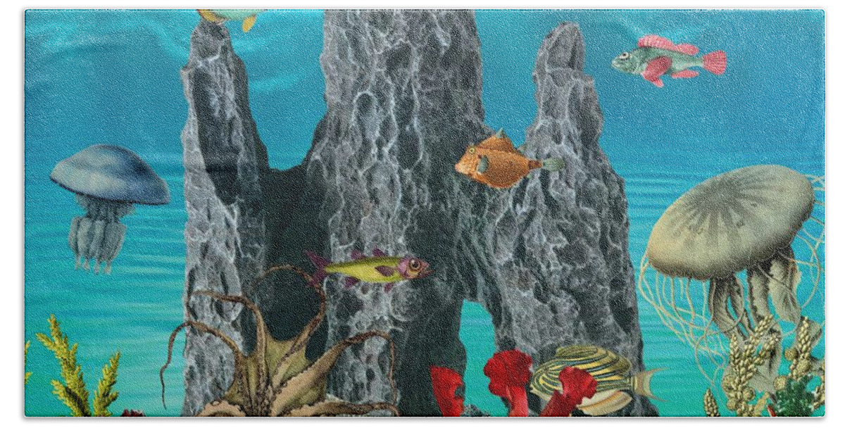 Sea Bath Towel featuring the digital art Under the Sea by Janice Leagra