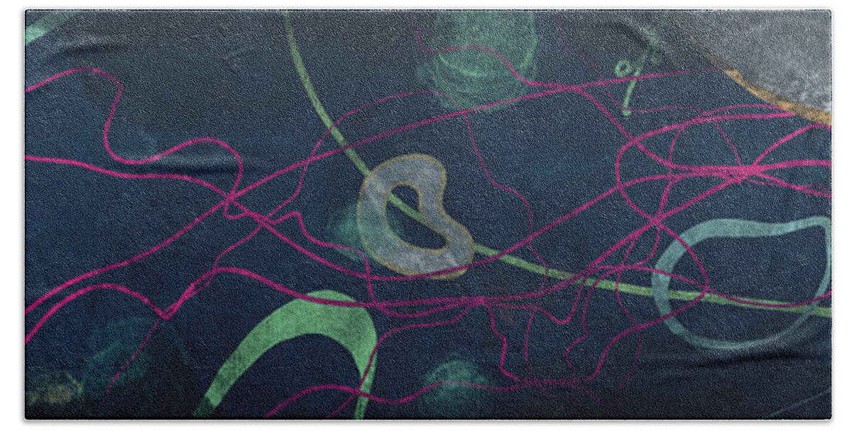 Ocean Art Bath Towel featuring the drawing Under The Sea by Mike Mooney